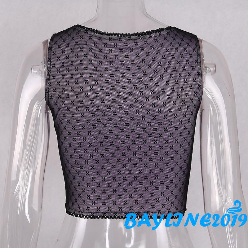 Áo croptop 2 dây cổ vuông họa tiết chấm bi dành cho nữ