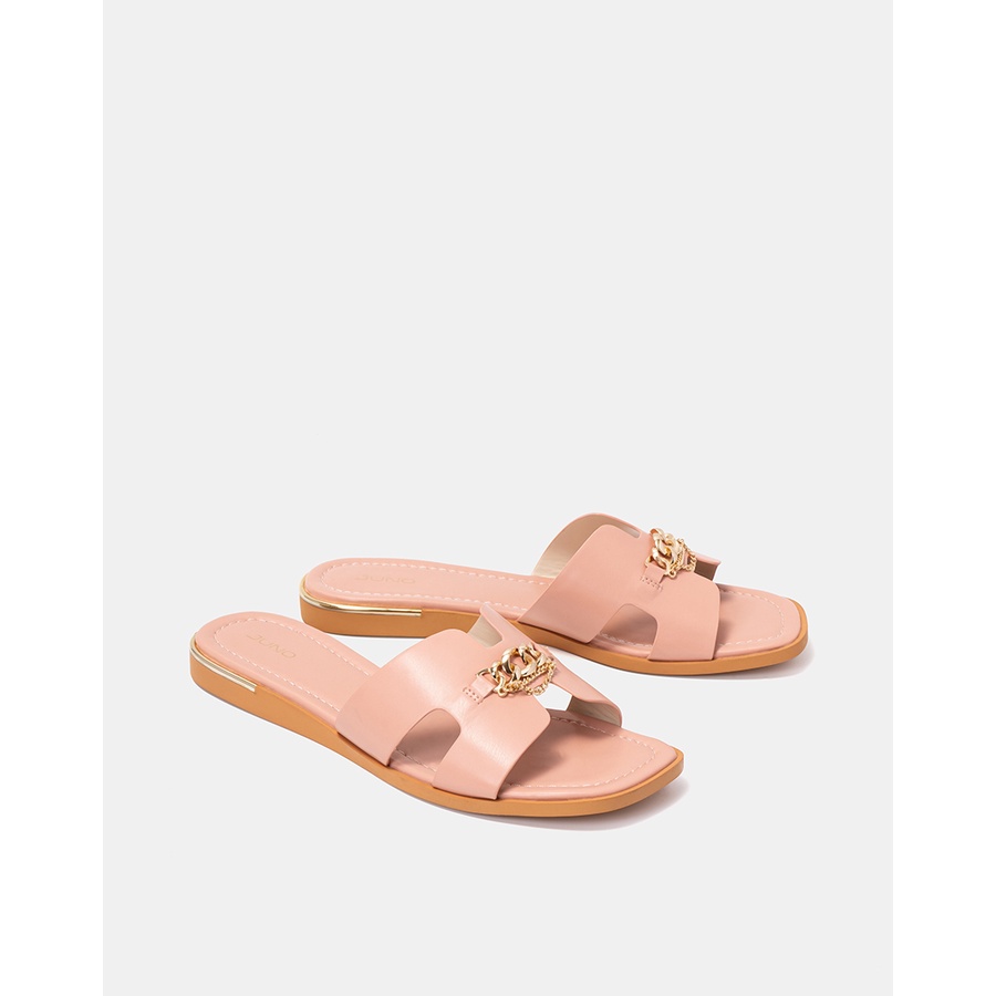 Giày Sandal 3cm Nữ JUNO Slip-On Trang Trí Xích Kim Loại SD03059