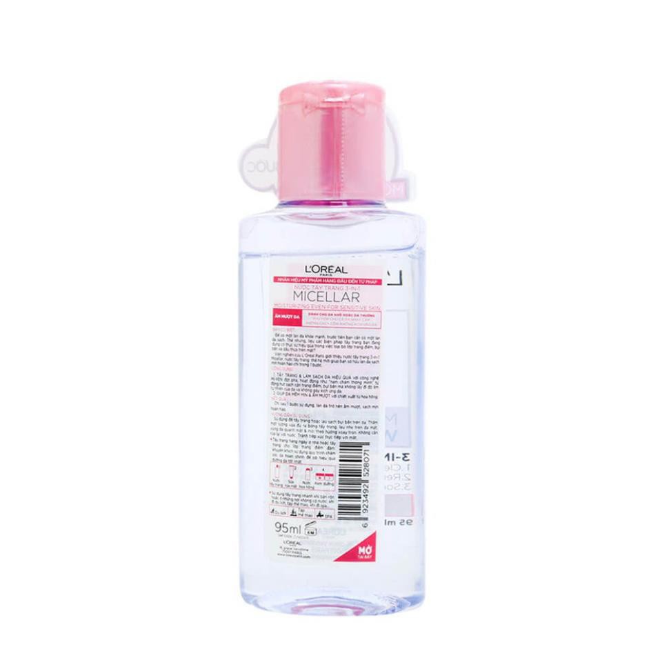 Nước tẩy trang Loreal paris 3 in 1 micellar water 400ml Moisturizing màu hồng cho da khô | BigBuy360 - bigbuy360.vn