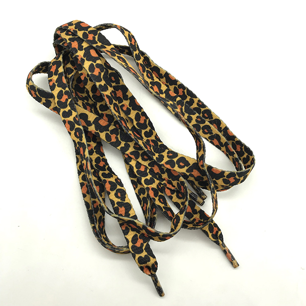 1pair Leopard Printed Polyester Shoelace Shoe Laces Casual Sports Shoelaces