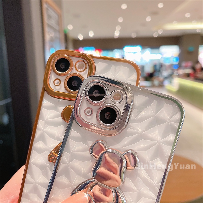 Ốp Điện Thoại Mềm Bảo Vệ Lens Họa Tiết Kim Cương 3D Cho IPhone 13 12 11 PRO MAX