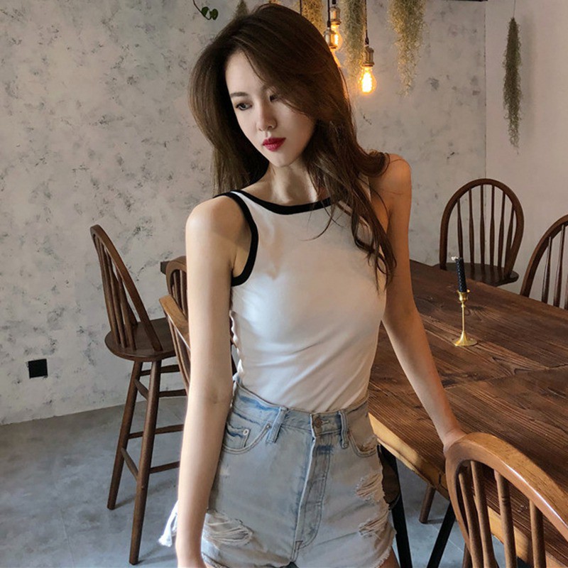 Áo ba lỗ thiết kế cổ tròn hở lưng quyến rũ dành cho nữ