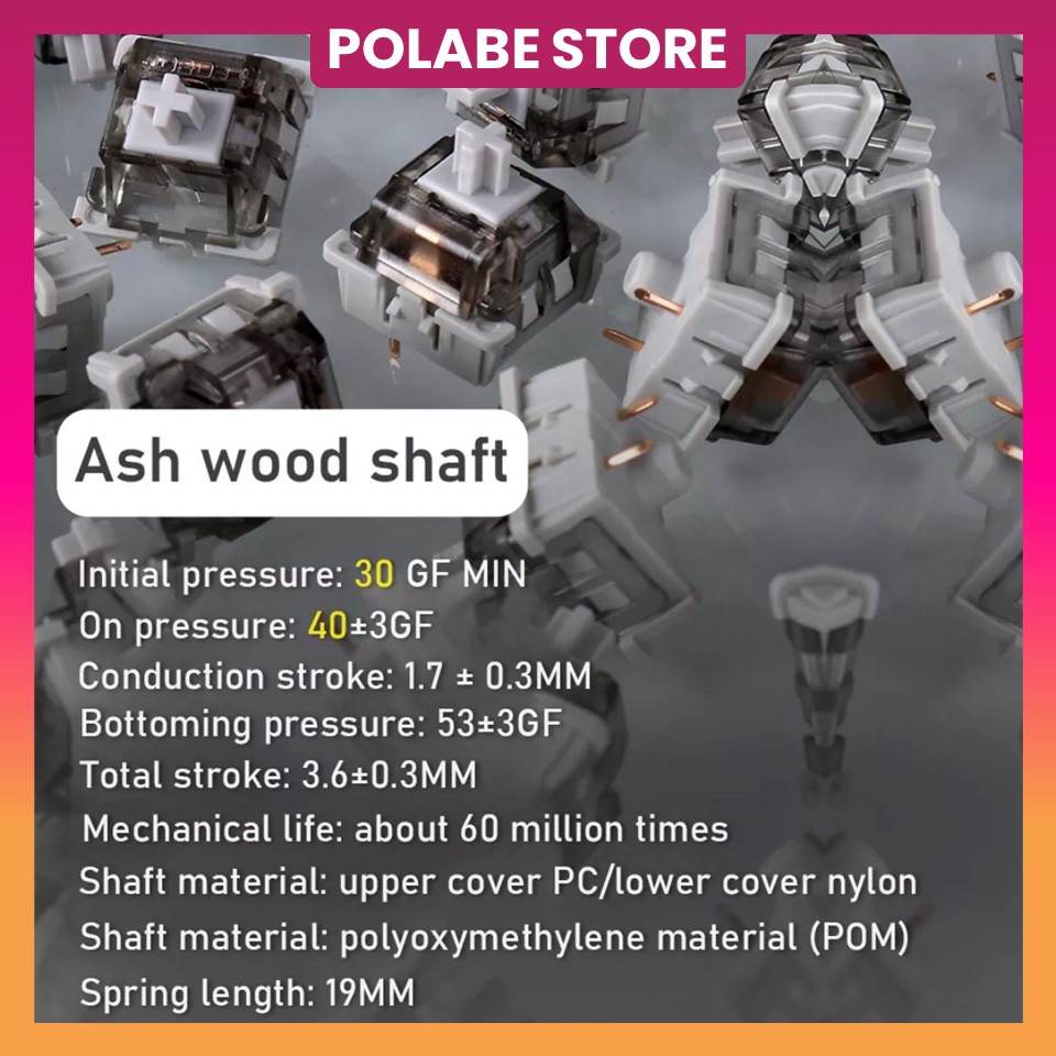 Aula Leobog Wolfberry Nimbus v2 Jungle v2 Leobog Ash Wood linear switch bàn phím cơ - Polabe Store