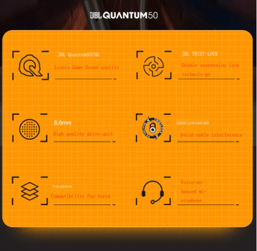 Tai Nghe Nhét Tai Kèm Micro Cho Máy Chơi Game JBL QUANTUM 50 PS4 / PC / XBOX / MAC / VR