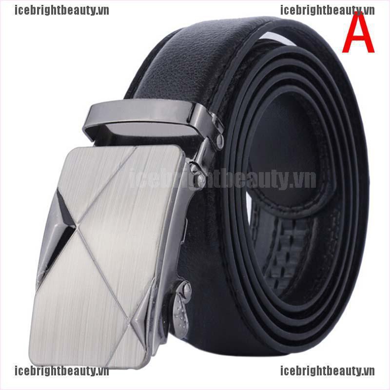 Thắt Lưng Da Màu Đen Có Khóa Tự Động Thời Trang Công Sở Cho Nam