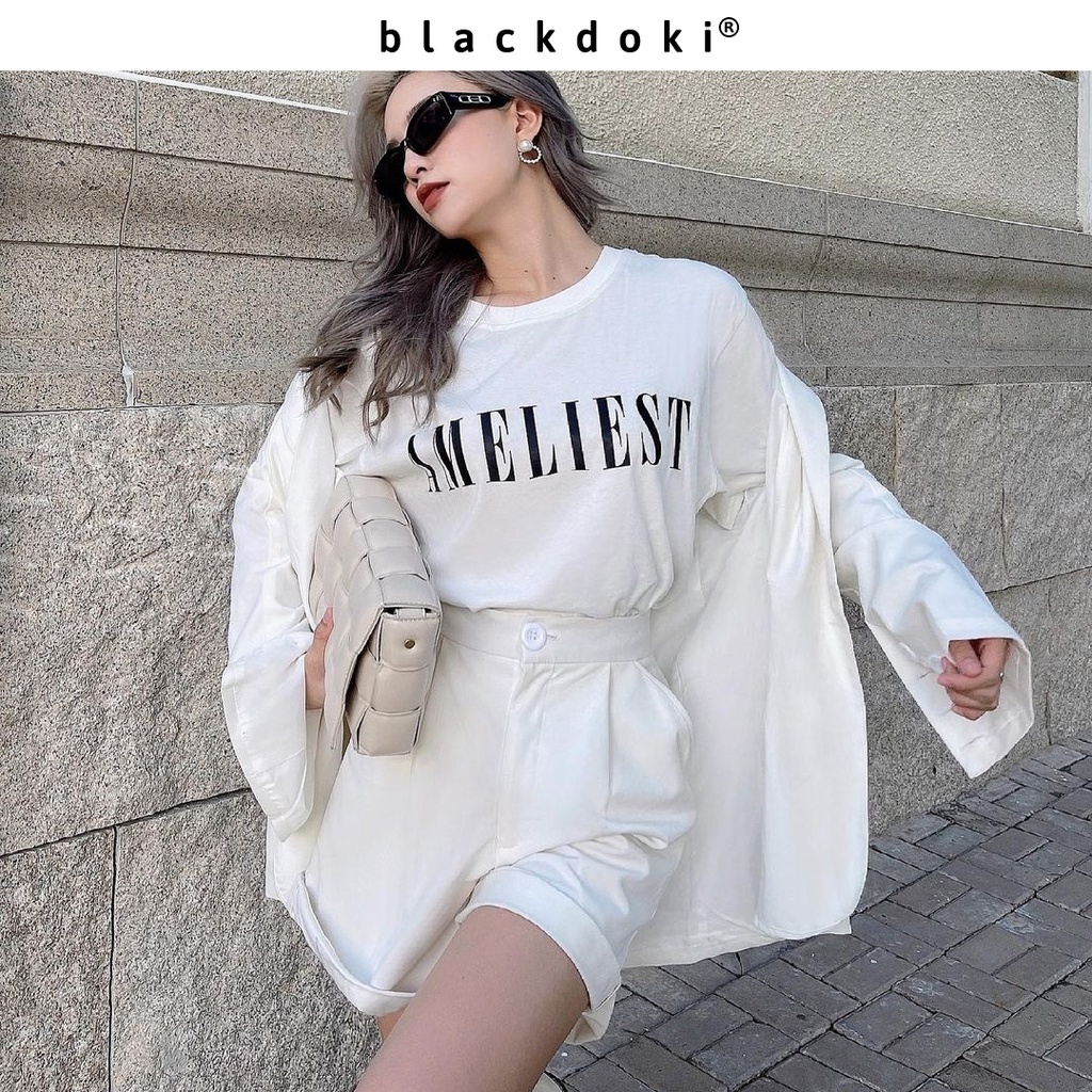 Áo thun nữ BLACKDOKI-Ameliest , áo phông form rộng tay lỡ cá tính basic oversize cotton rộng rãi