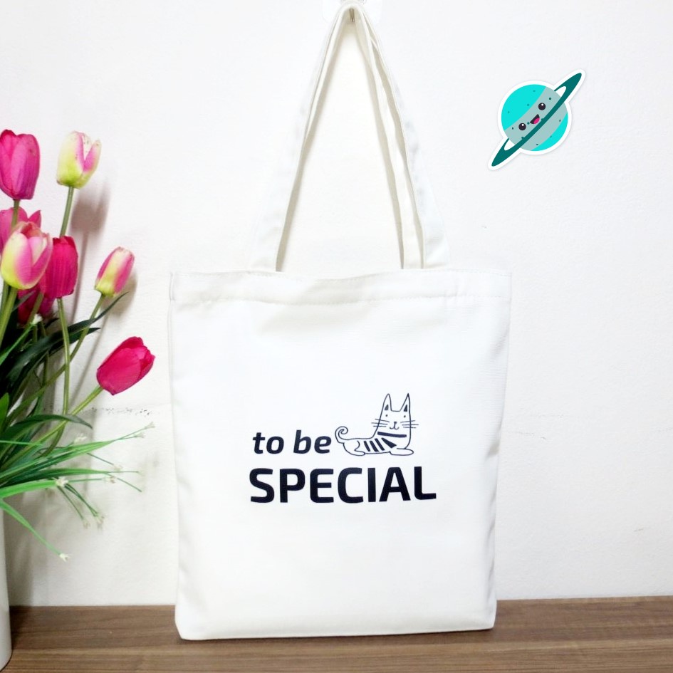 Túi tote vải canvas đi học đi chơi đeo vai cute