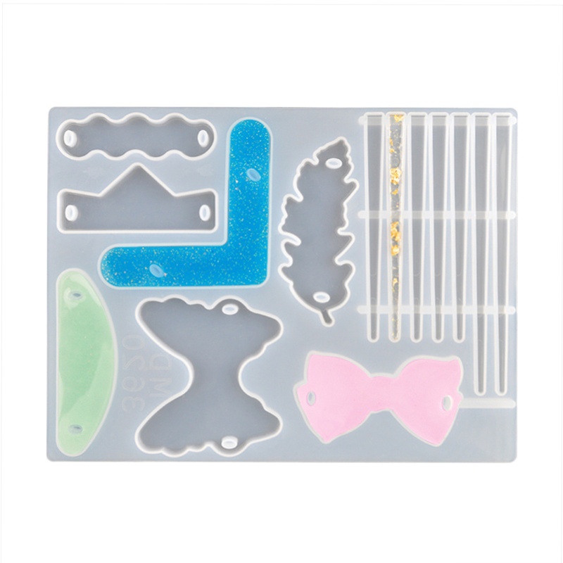 Khuôn Silicone Làm Kẹp Tóc DIY Tiện Dụng