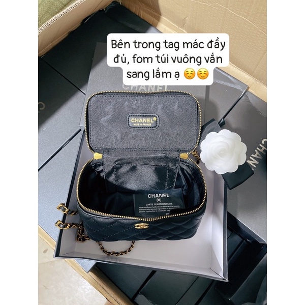 Túi cốp hoa trà trần chám da mềm có quai cầm size 20 không kèm hoa sang chảnh M111