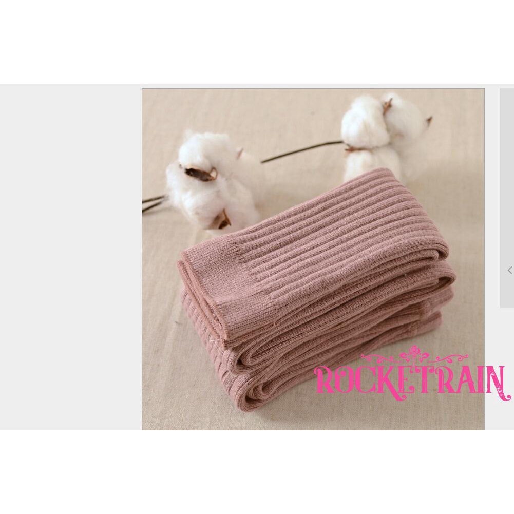 Quần tất màu trơn chất liệu cotton cho bé