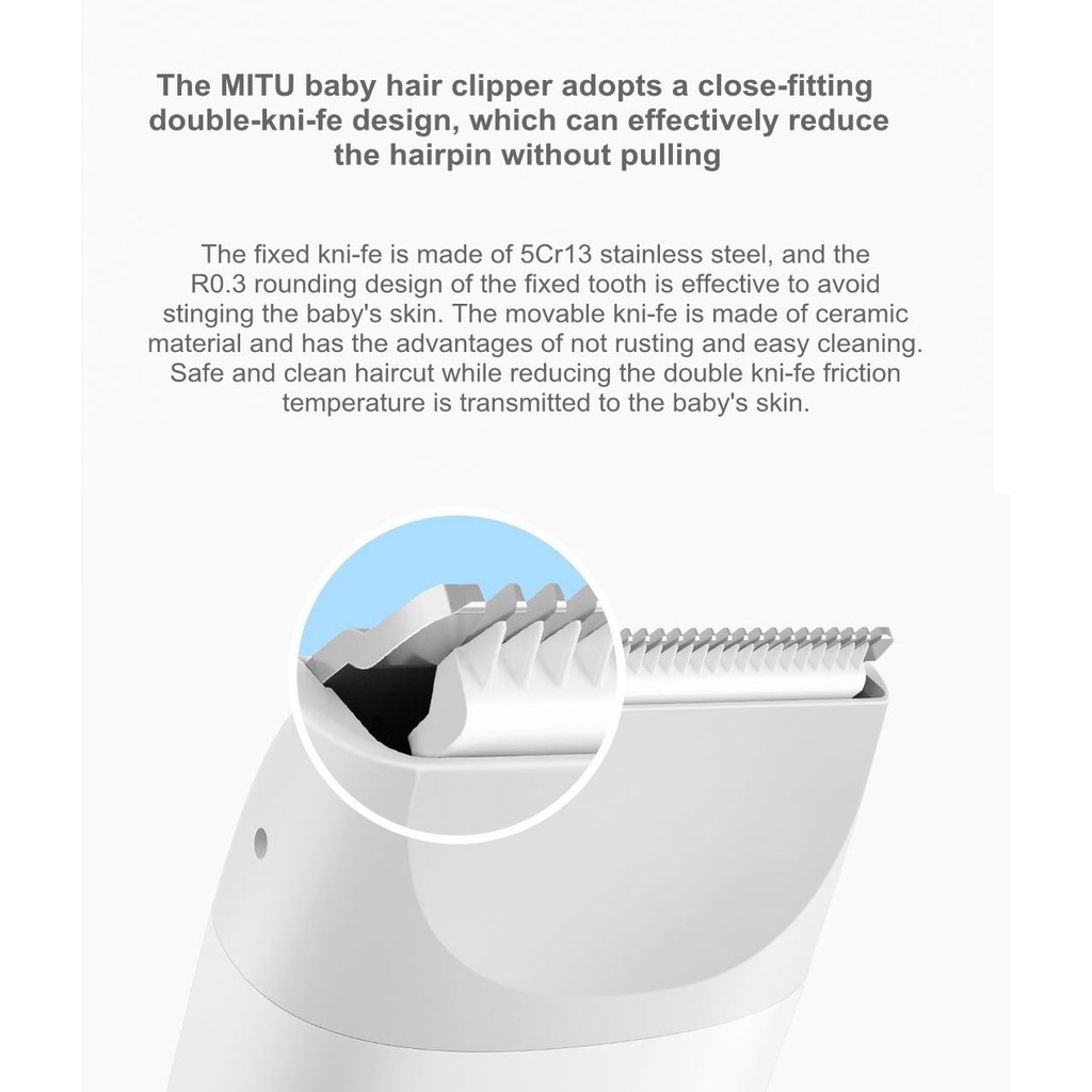 Dụng cụ cắt Xiaomi MiTu tông đơ cạo Hair clipper baby tóc tông đơ tăng đơ cắt hair trimmer Waterproof máy làm tóc phụ kiện cho bé