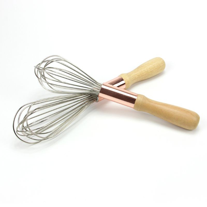 be❀  10/12inch Stainless Steel Egg Beater Hand Mixer Butter Blender Whisk Wooden Handle Kitchen Gadgets