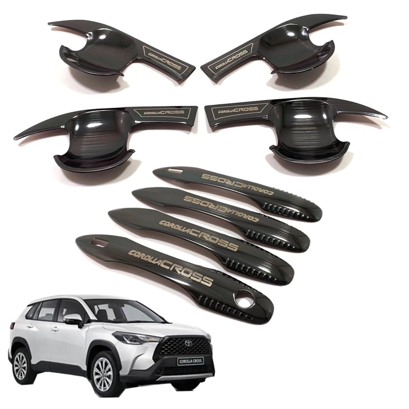 Hàng Mới Về Mới Khung Viền Tay Nắm Cửa Xe Hơi Toyota COROLLA Bằng Thép Không Gỉ Màu Đen / Bạc Chống Trầy Xước