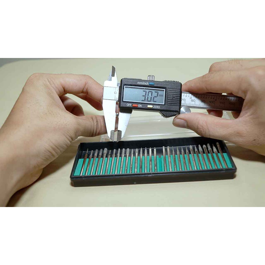 Bộ 30 mũi mài khắc chân 3mm dùng cho máy khoan mài mini
