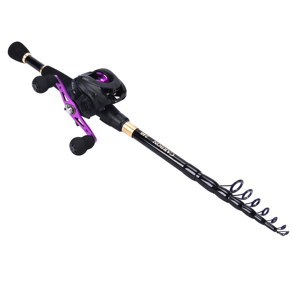 FRRTC Bộ cuộn cần câu cá Cần câu cá Combo cần câu với cuộn câu cá nướng để câu cá nước ngọt