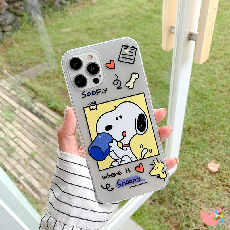 Casing Google Pixel 6 Pro Pixel 3 3A 4 XL 5 5A 5G Y20i Y20 Y12s Y17 Y15 Y12 A9 A5 2020 Soft Phone Case Cute Snoopy Cartoon Transparent Silicone Shockproof Protective Cover
