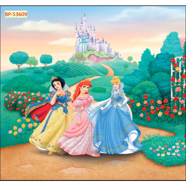 Tranh Dán Tường Trẻ Em 3D chủ đề những nàng công chúa nổi tiếng Díney