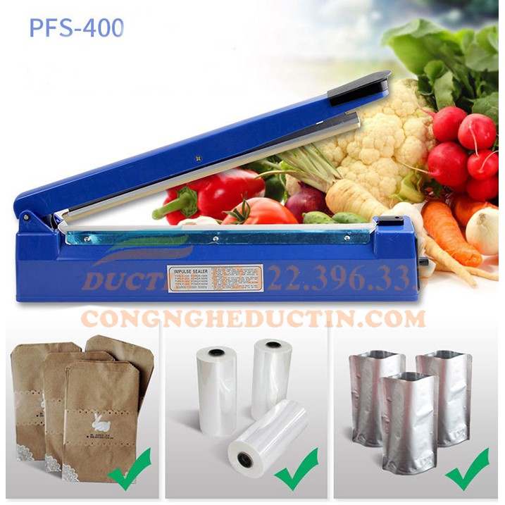 Máy hàn miệng túi dập tay để dán miệng túi bằng nhiệt bảo quản thực phẩm nhanh, không kén túi - CÔNG NGHỆ ĐỨC TÍN