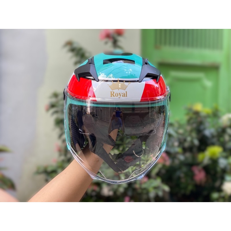 MŨ BẢO HIỂM 3/4 2 KÍNH ROYAL M268 TEM LEOPARD, TẶNG BỘ LOGO KYT , bảo hành 12 tháng