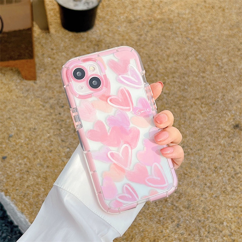 Ốp Điện Thoại Họa Tiết Trái Tim Dễ Thương Dành Cho IPhone 12 13 11 Pro Max X Xs Max Xr 5545