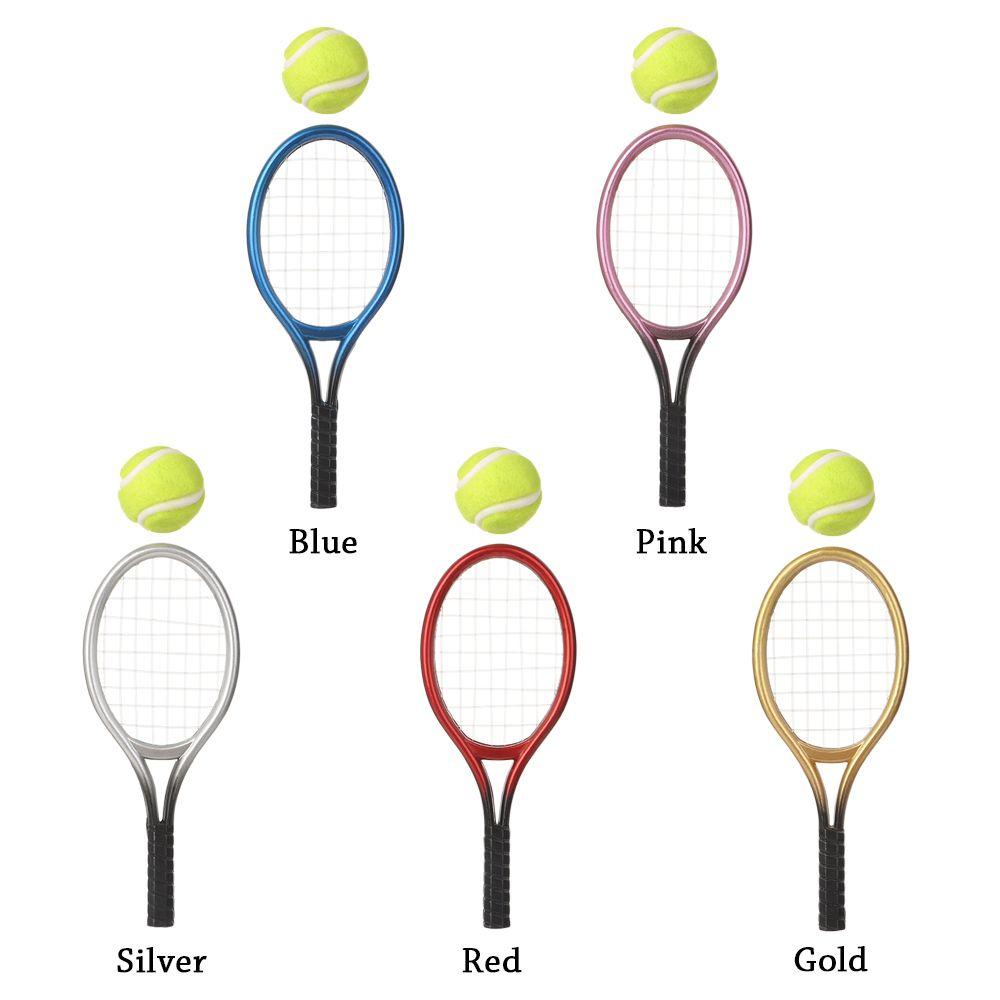 1 Bộ Vợt Đánh Tennis Mini Tỉ Lệ 1 / 6 1 / 12 Cho Nhà Búp Bê