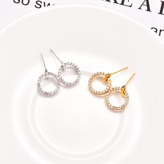 Bông tai nữ nhỏ xinh đính hạt chân bạc 925 E055