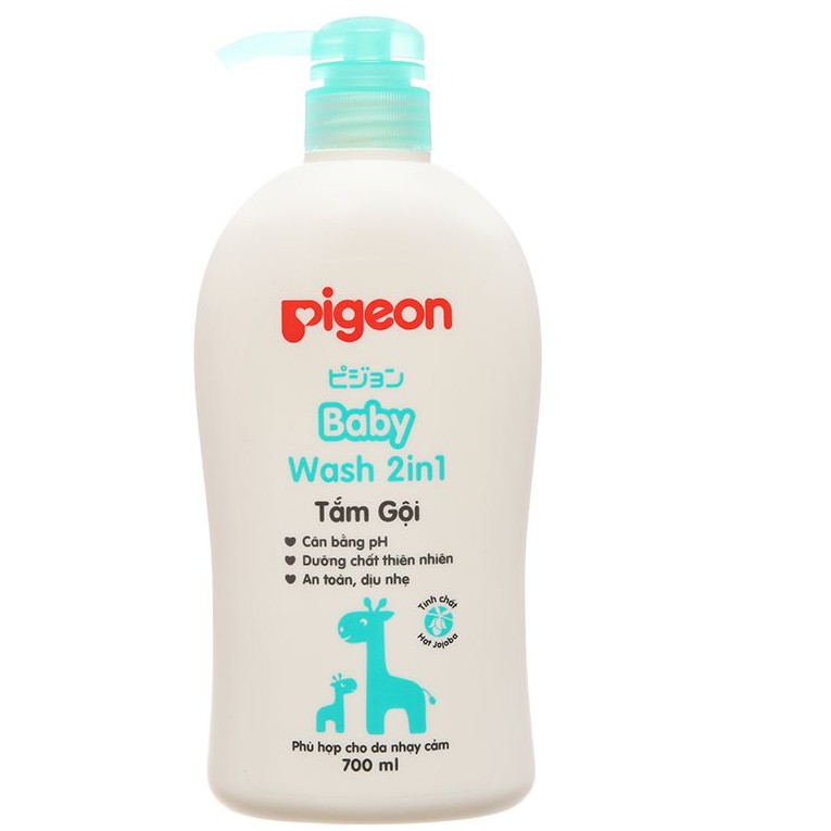 Tắm gội toàn thân em bé Pigeon Baby Wash 2in1 700ml