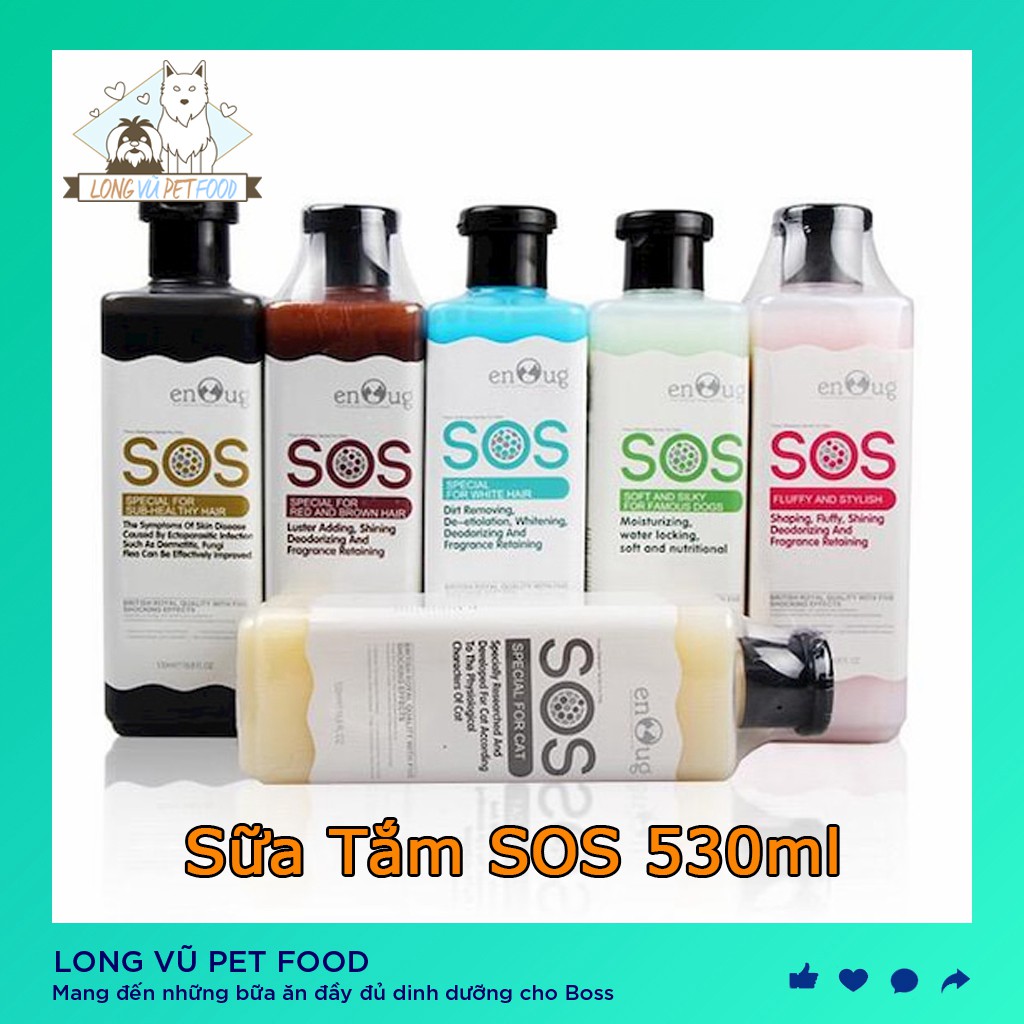 Sữa Tắm Cho Chó Mèo SOS 530ml  - Sữa tắm chó - Sữa tắm mèo - Long Vũ Pet Food