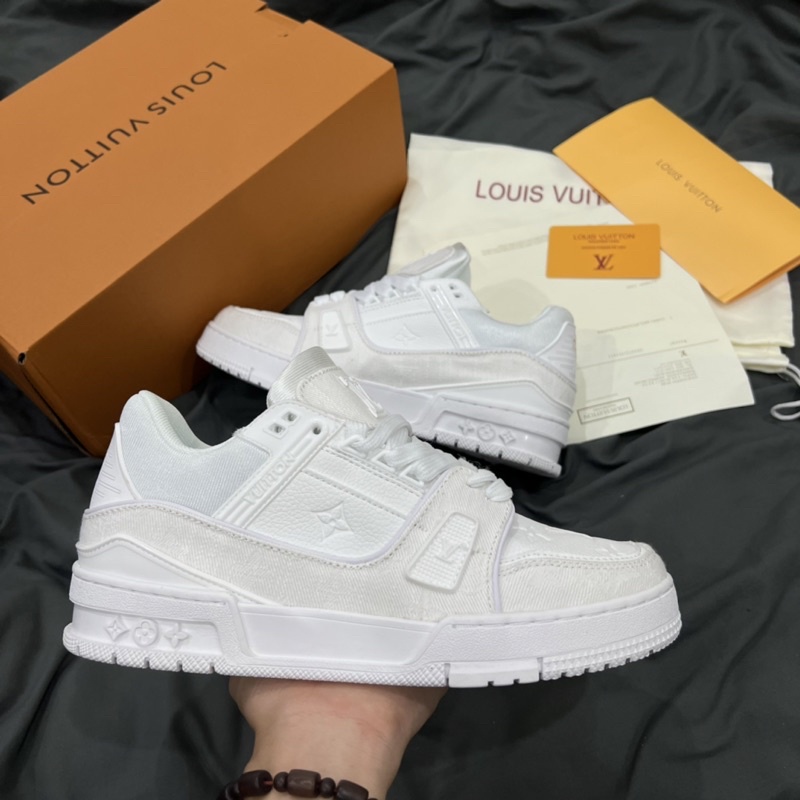 GIÀY LV TRAINER TRẮNG FULL DA THẬT LAI AU