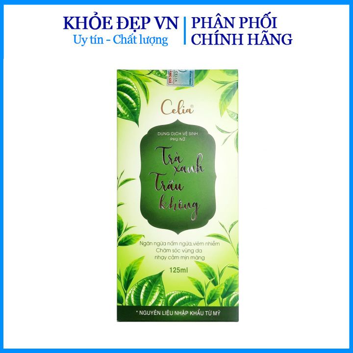 Dung dịch vệ sinh phụ nữ trà xanh trầu không Giúp duy trì độ pH và dưỡng ẩm vùng kín – Chai 125ml