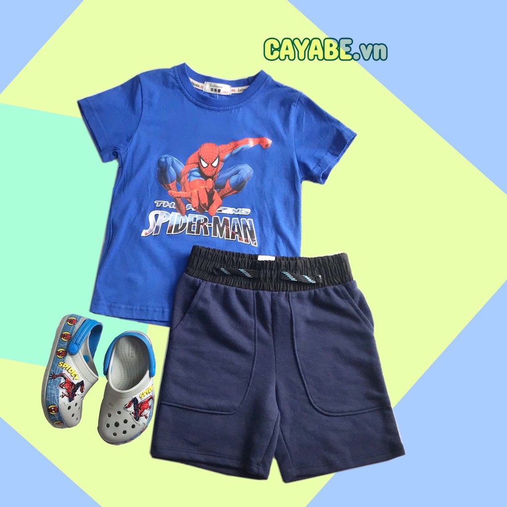 ÁO THUN CHO BÉ TRAI CAYABE NGƯỜI NHỆN SPIDERMAN MÀU XANH (QUẦN ÁO TRẺ EM)