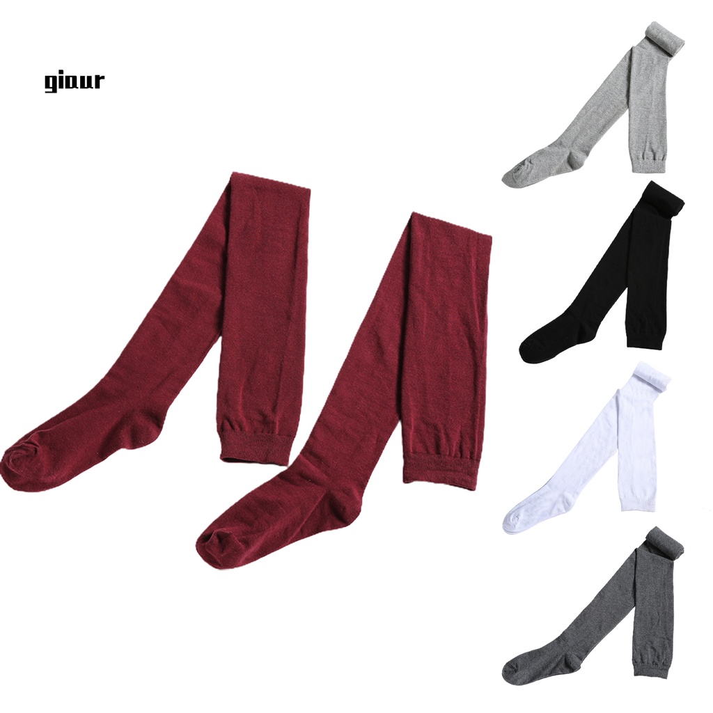 Giaurz Vớ co giãn tốt màu trơn thoải mái cho học sinh n