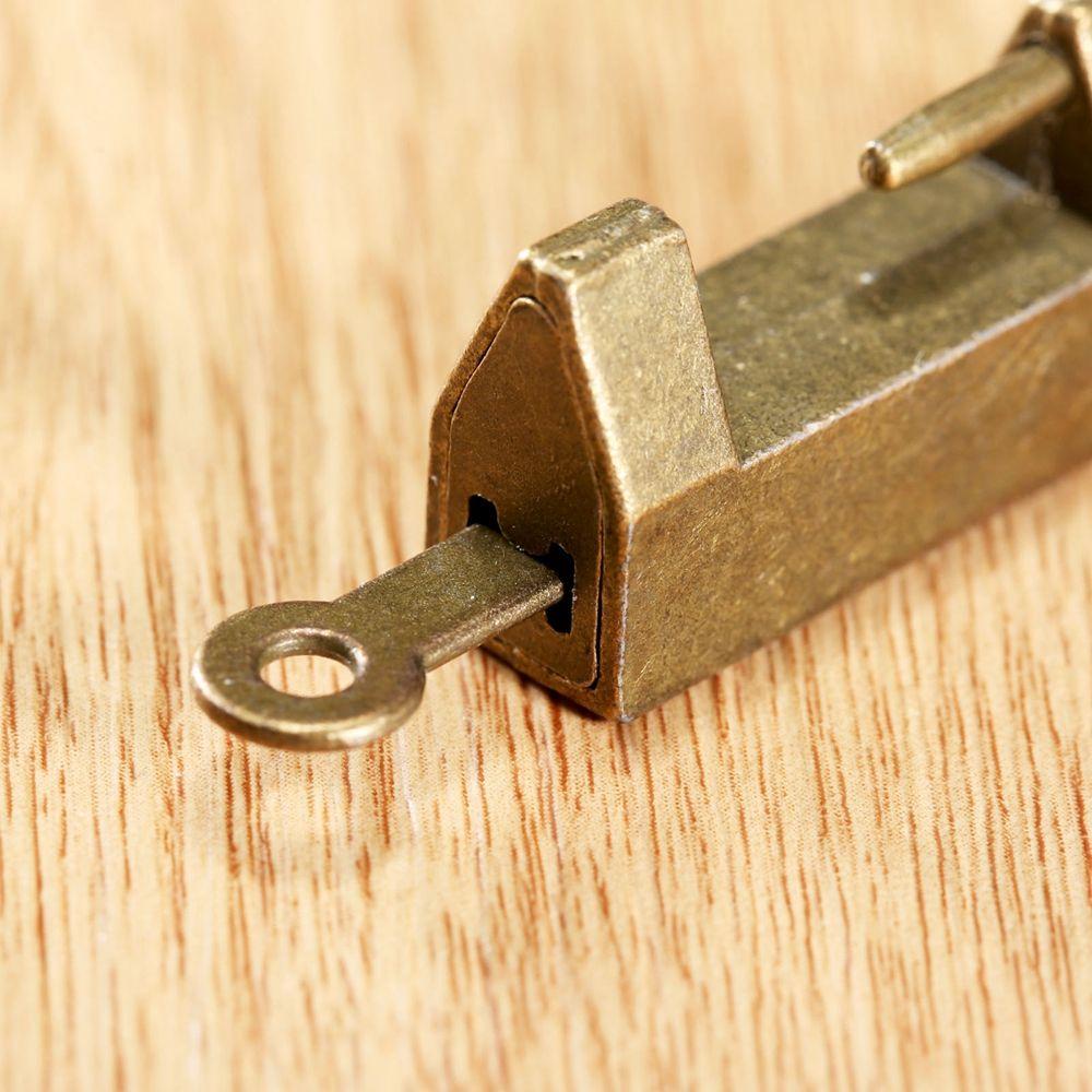 Bộ Ổ Khóa Cửa Bằng Kim Loại Màu Đồng Siêu Bền Tiện Dụng Cho Hộp Gỗ / Hộp Gỗ