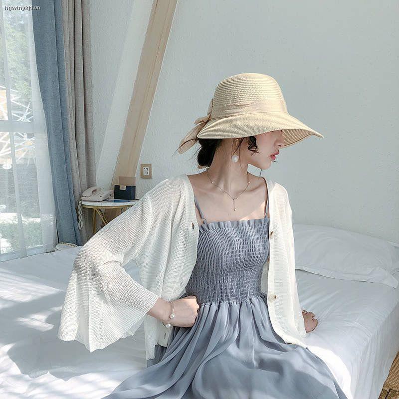 Áo Khoác Cardigan Vải Lụa Lạnh Màu Sắc Ngọt Ngào Thời Trang Mùa Hè Cho Nữ