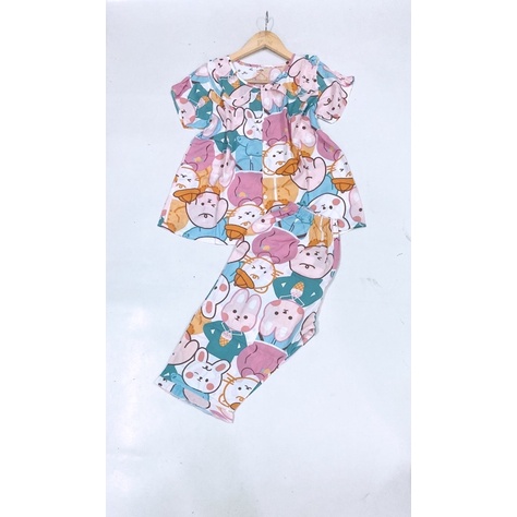 Bộ Tole Tay con cổ sen cài nút giữa 50-78kg