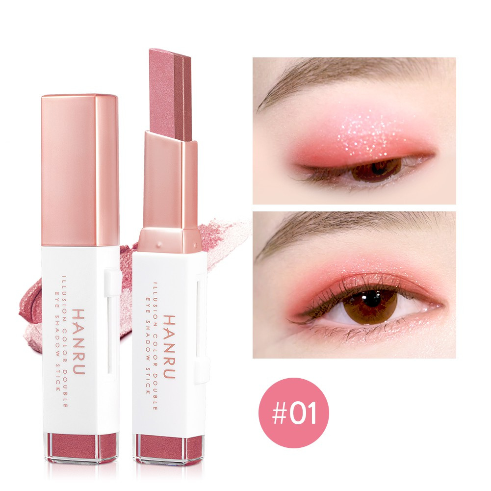 GECOMO Eyeshadow Stick 2 in 1 Glitter Eye Shadow Pencil Long Lasting Waterproof Eye Make Up | BigBuy360 - bigbuy360.vn