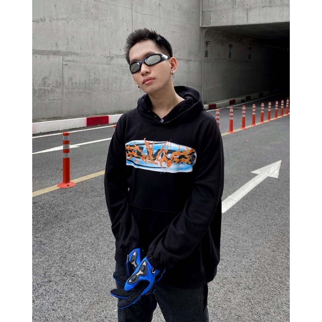 Áo Hoodie BLVCK in Burn Logo- Màu đen