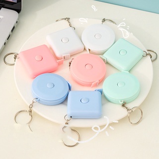 Thước dây mini 1.5m bằng da kèm móc khóa tiện dụng