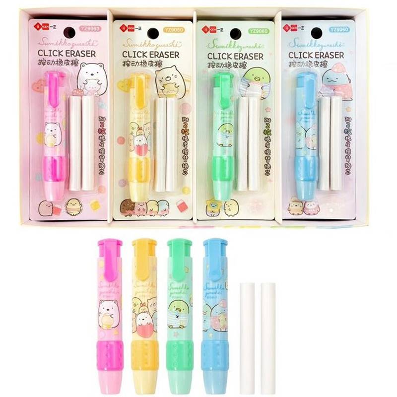 Tẩy Bút Chì Hình Thỏi Gôm Bút Chì Độc Đáo San-x SUMIKKO GURASHI animal pattern Eraser Removable Combination Cute Style Eraser Student New School Supplies Children Stationery Gift