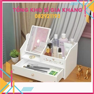 SP44 ❣️Kệ Mỹ Phẩm❣️ Mini, Kệ Để Đồ Trang Điểm Có Kèm Gương vuông