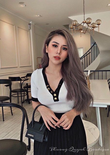 Áo len motoghi khuy viền hàng QC