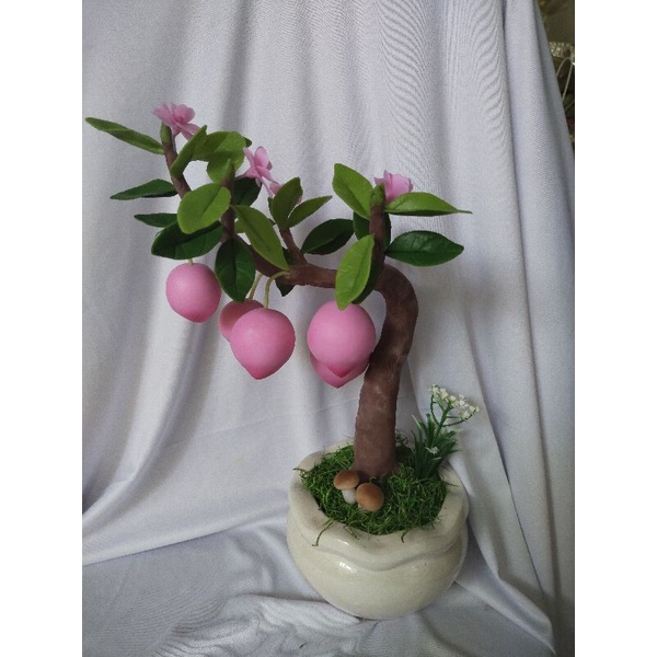 Mẫu đào tiên đất sét cao 32cm