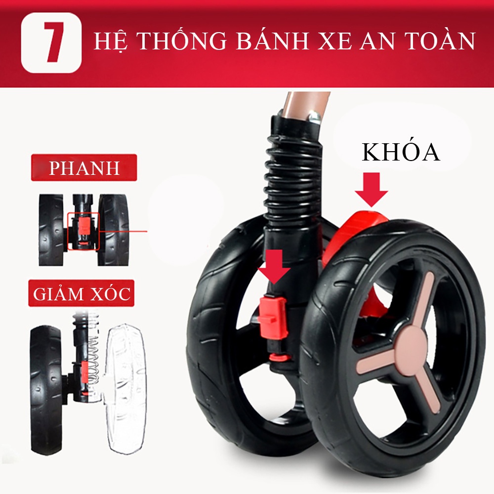 Xe đẩy cho bé,xe đẩy gấp gọn phiên bảo cao cấp 2 chiều có thể nằm ngồi tiện lợi cho bé đi chơi