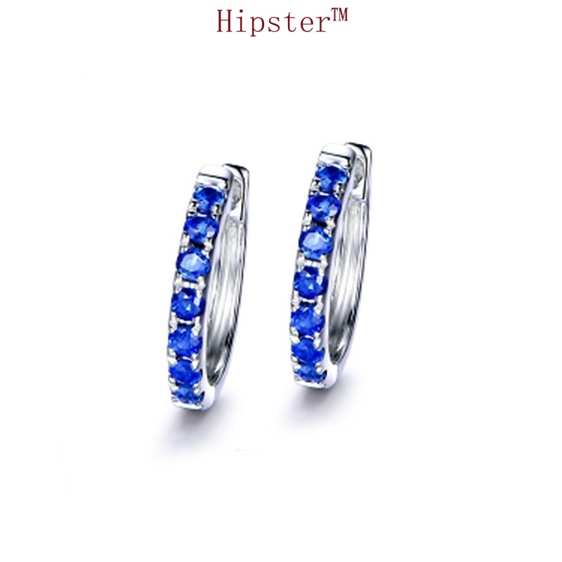 Khuyên Tai Đính Đá Ruby Giả Kim Cương Toàn Bộ