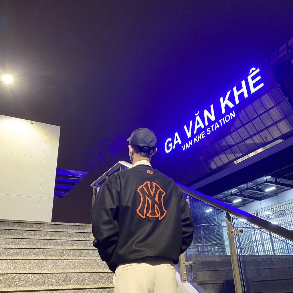 Áo varsity jacket NY M.L.B vải dạ dày dặn,Áo khoác bomber dạ form rộng nam nữ