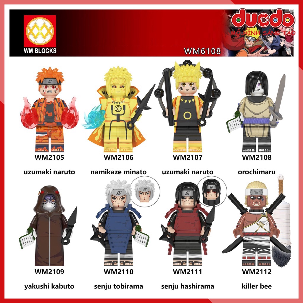 Minifigures nhân vật trong Naruto, Orochimaru, Killer Bee mới nhất - Đồ chơi Lắp ghép Xếp hình Mô hình Mini WM WM6108