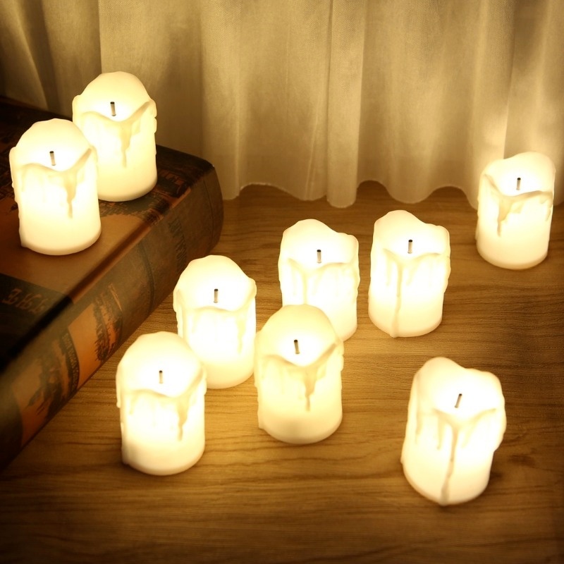 Nến điện tử có đèn led nhiều màu sắc dùng trang trí tiệc