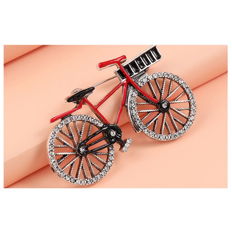 Ghim Cài Áo Hình Xe Đạp Đính Pha Lê Phong Cách Cổ Điển Sang Trọng Thời Trang Cho Nam Và Nữ