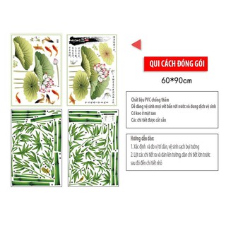 Decal dán tường Trúc sen