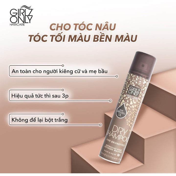 Dầu Gội Khô Girlz Only Party Nights / Dawn 'Til Dusk / Dazzling Volume / No Residue Nude 200ml